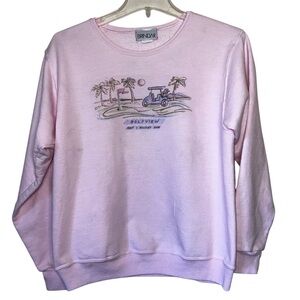 Brindar Vintage Sweatshirt Pink Golfview Golf & Racket Club Size Large